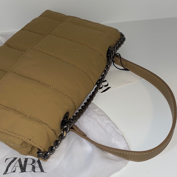 👛HP👛 𝗭𝗮𝗿𝗮 𝗡𝗪𝗧 • Quilted Cream Shoulder Bag Minimalist Flap Purse - Picture 9 of 16